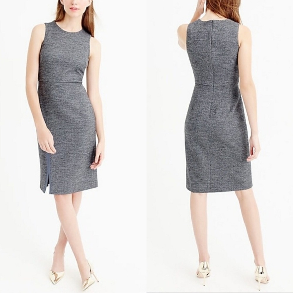 J. Crew Herringbone Wool Blend Dress